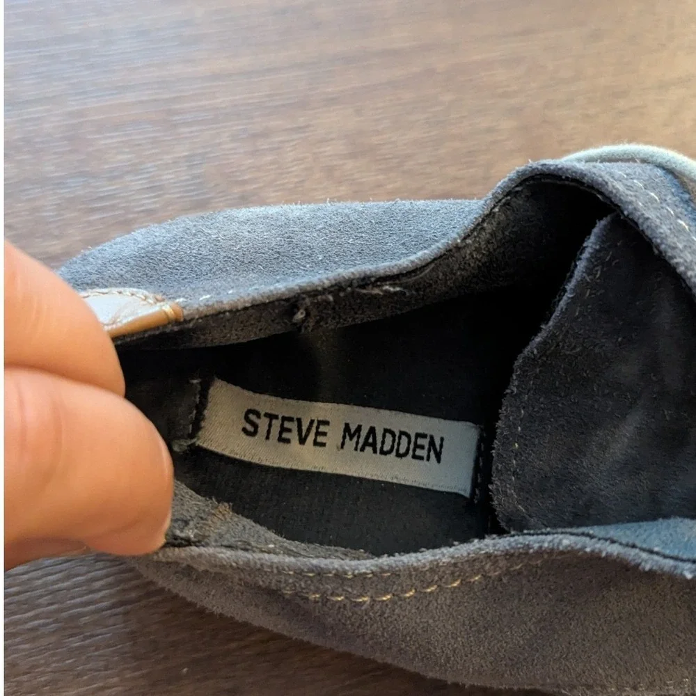 Steve Madden Mens P-Elvin Grey Suede Leather Derby Oxford Shoes Size 8.5